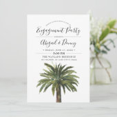 Dusty Palms | Verlobung Beach Party Einladung (Stehend Vorderseite)