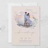 Dusty Palomino Rose Leafy Foto Save The Date (Vorderseite)