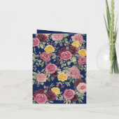 Dusty Pastel Burgundy/Pink Roses Blue Einladung (Rückseite)