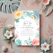 Dusty Pastel Tropical Floral Summer Sip und See Einladung
