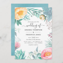 Dusty Pastel Tropical Floral Summer Wedding