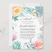 Dusty Pastel Tropical Floral Virtual Wedding Einladung (Vorderseite)
