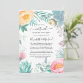 Dusty Pastel Tropical Floral Virtual Wedding Einladung (Stehend Vorderseite)