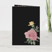 Dusty Pastel Watercolor Roses Black Einladung (Rückseite)