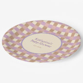 Dusty Peach and Lavender Pappteller (Schrägansicht)