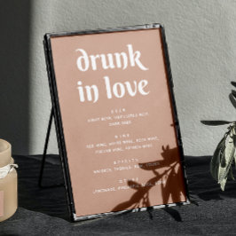 Dusty Peach Beige Wedding Bar Sign | Betrunken in  Poster