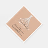 Dusty Peach Gold Confetti Diamond Dress Serviette (Ecke)