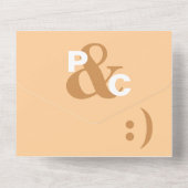 Dusty Peach Moderne Typografie Big Symbols Hochzei All In One Einladung (Rückseite)