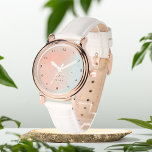 Dusty Peach personalisiert stilvoll eWatch Armbanduhr<br><div class="desc">Geschenk für ihre staubige Armbanduhr</div>
