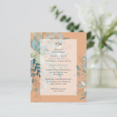 Dusty Peach Sage Wedding Ceremony Empfang Einladun (Stehend Vorderseite)