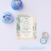 Dusty Peach Sage Wedding Ceremony Empfang Einladun Flyer (Einzeln)