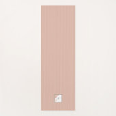 Dusty Peach Stripe Terracotta Butterfly Monogramm Yogamatte (Vorderseite)