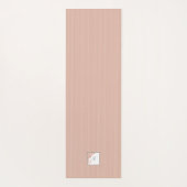Dusty Peach Stripe Terracotta Butterfly Monogramm Yogamatte (Rückseite)