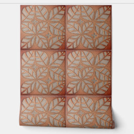 Dusty Peach & taupe Muster Wallpaper 2' x 4' Tapete