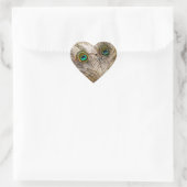 Dusty Peacock Feathers Heart Stickers (Tasche)