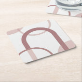 Dusty Pink Abstract Arch Coaster Set Rechteckiger Pappuntersetzer (angewinkelt)