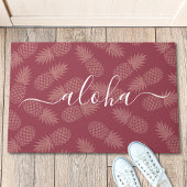Dusty Pink Aloha Script Ananas Muster Einfach Fußmatte