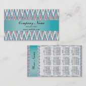 Dusty Pink and Blue Kat ZigZag 2019 Kalender Visitenkarte (Vorne/Hinten)