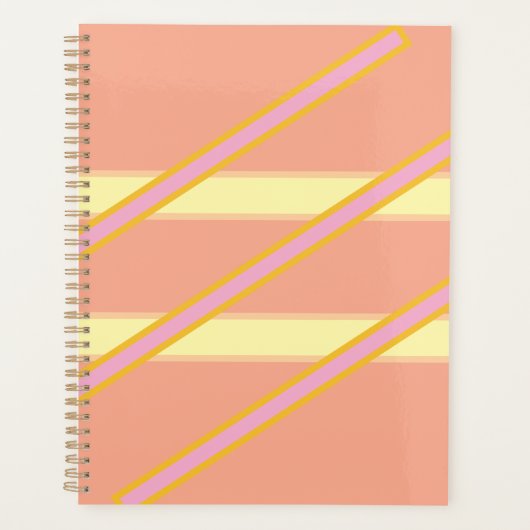 Dusty Pink and Cream Horizontal Stripes Planer (Vorderseite)