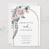Dusty Pink and Gold Arch Wedding Einladung (Vorderseite)