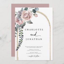 Dusty Pink and Gold Arch Wedding Einladung