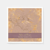 Dusty Pink and Gold Marmor Wedding Serviette (Vorderseite)