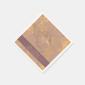 Dusty Pink and Gold Marmor Wedding Serviette (Ecke)