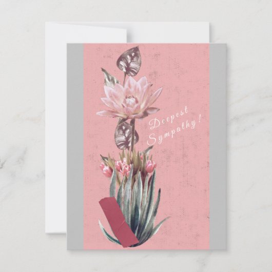Dusty pink and grau tulips Sympathy Card (Vorderseite)