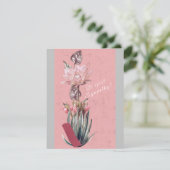 Dusty pink and grau tulips Sympathy Card (Stehend Vorderseite)