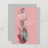 Dusty pink and grau tulips Sympathy Card (Vorne/Hinten)