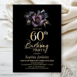 Dusty Pink and Gray Floral 60. Geburtstagsparty Einladung<br><div class="desc">Mit dieser schwarzen Geburtstagsfeier laden Sie Ihre Freunde und Lieben zu Ihrem 60. Geburtstag ein. Das stilvolle, rosa und graue Blumenmotiv besticht durch seine besondere Atmosphäre. Der anpassbare Textbereich in dieser Einladungsvorlage ermöglicht es Ihnen, mühelos alle notwendigen Details für Ihre Geburtstagsfeier, einschließlich Datum, Uhrzeit, Veranstaltungsort und UAWG, einzubinden. Für Ihre...</div>
