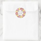 Dusty Pink and Yellow Lemon Slice Wedding Runder Aufkleber (Tasche)