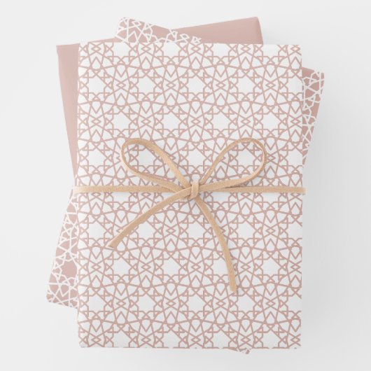 Dusty Pink Arabesque Design Geschenkpapier Set (Beispiel)