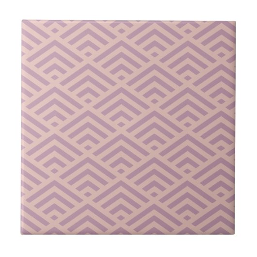 Dusty Pink Art Deco Diamant Muster Fliese (Vorderseite)