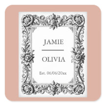 Dusty Pink Baroque Vintage Wedding - Custom Text