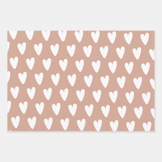 Dusty Pink Beige Gemustert Geschenkpapier Set (Vorderseite 3)