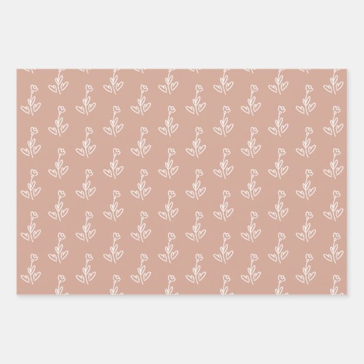 Dusty Pink Beige Gemustert Geschenkpapier Set (Vorderseite 2)