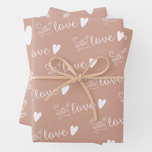 Dusty Pink Beige Gemustert Geschenkpapier Set (Beispiel)