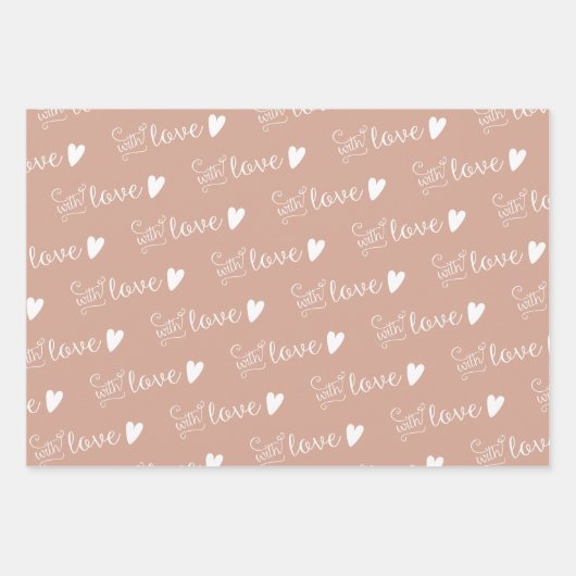 Dusty Pink Beige Gemustert Geschenkpapier Set (Vorderseite)