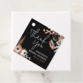 Dusty Pink & Black Floral Brautparty Danke Geschenkanhänger (Beispiel)