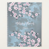 Dusty Pink Blue Cherry Blossom Jahr Planer (Vorderseite)
