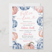 Dusty Pink Blue Chinoiserie Pumpkin Brautparty Einladung (Vorderseite)