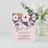 Dusty Pink Blue Floral Wedding Budget (Stehend Vorderseite)