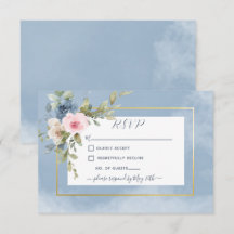 Dusty Pink Blue & White Roses Wedding