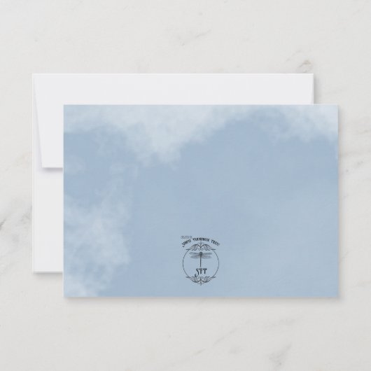 Dusty Pink Blue & White Roses Wedding Save The Date (Rückseite)