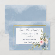 Dusty Pink Blue & White Roses Wedding