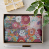 Dusty Pink Blume Abstrakte Malerei Dekoupage Seidenpapier (Geschenk)