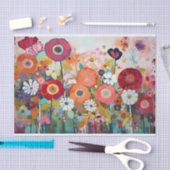 Dusty Pink Blume Abstrakte Malerei Dekoupage Seidenpapier (Handwerk)