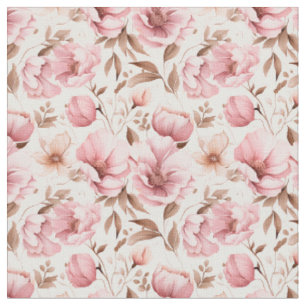Dusty Pink Blume auf Weiß Stoff