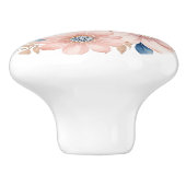 Dusty Pink Blume Blue Beige Boho Floral Keramikknauf (Seitenansicht)